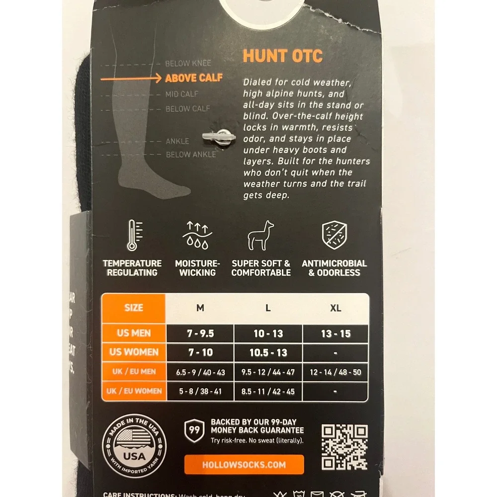 Hollow Hunt Performance Alpaca Wool Socks Heavy Weight‎ Full Cushion Men 10-13
